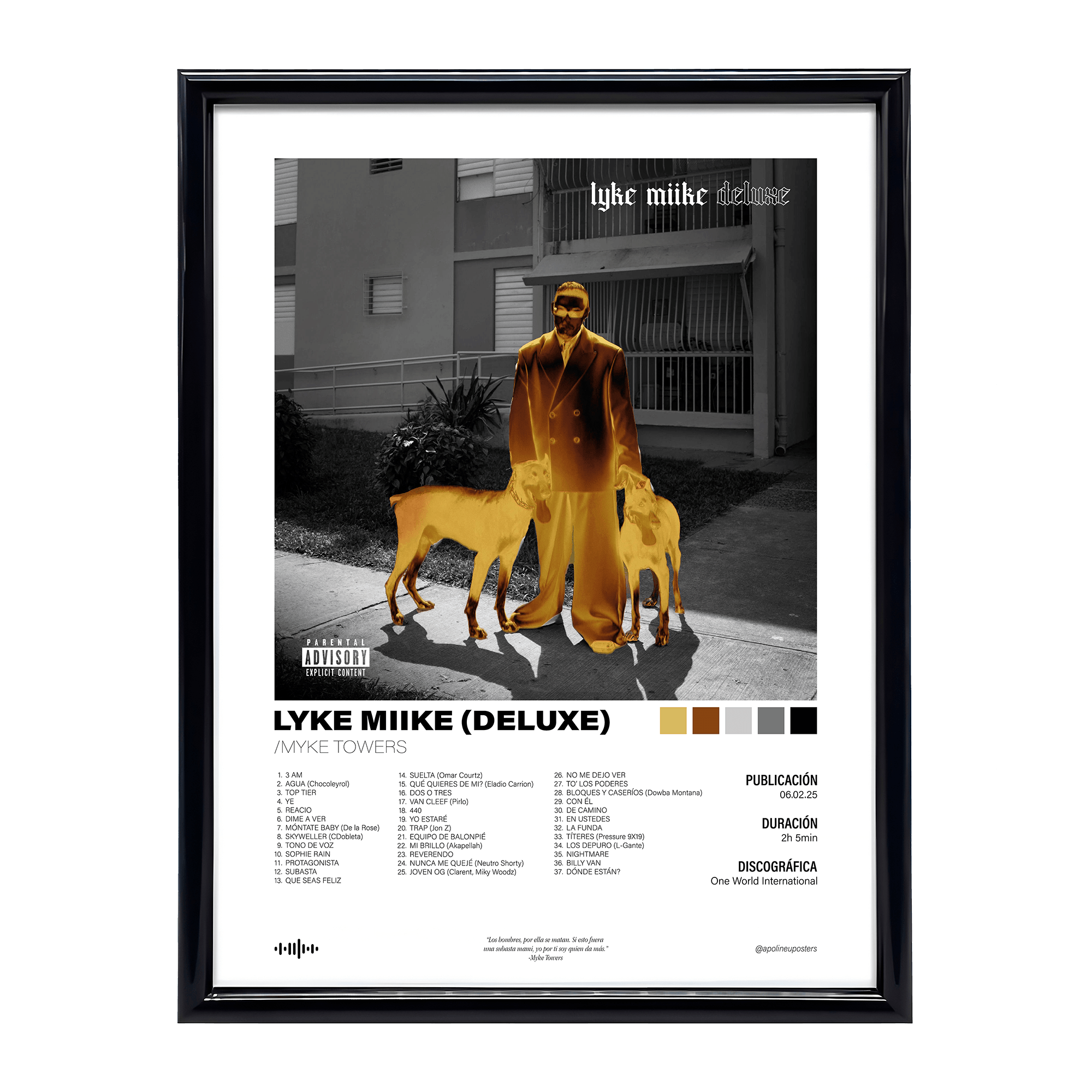 LYKE MIIKE (DELUXE) - Myke Towers Póster enmarcado de Lyke Miike (Deluxe), Myke Towers